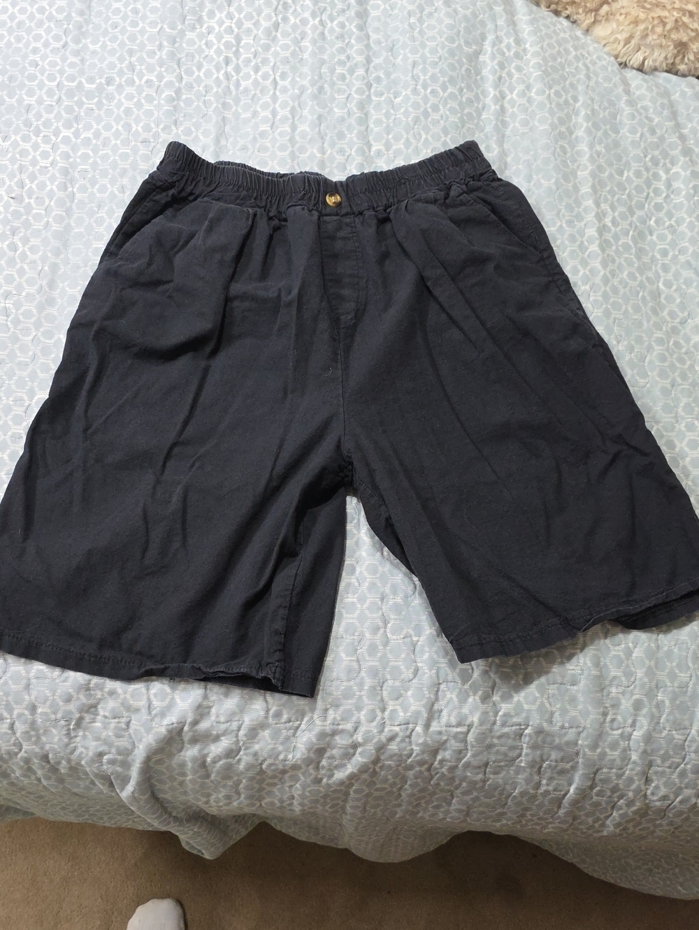 Women's Black Relaxed Cotton Shorts
